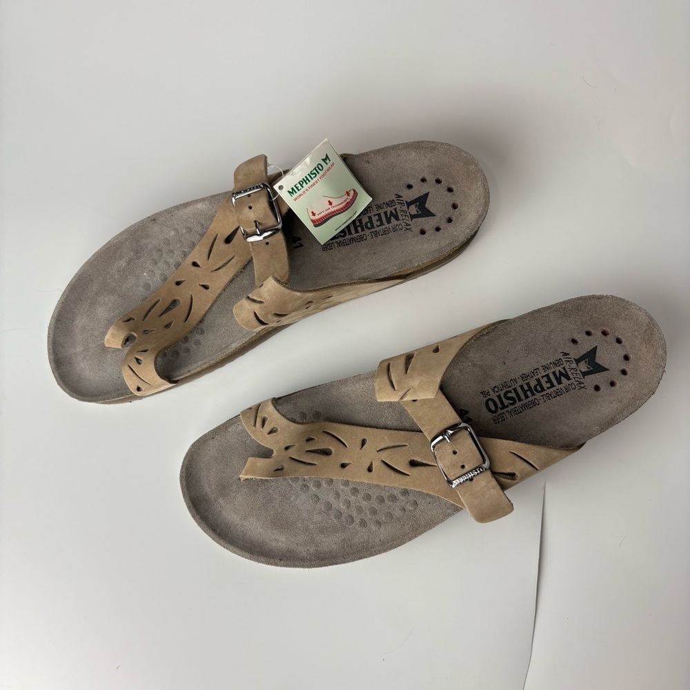 NWT Mephisto Helen Slide Sandals Suede Cutout